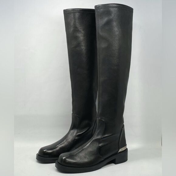 Stuart Weitzman Bold SW Logo Slouch Boots size 6.5 - Picture 4 of 14